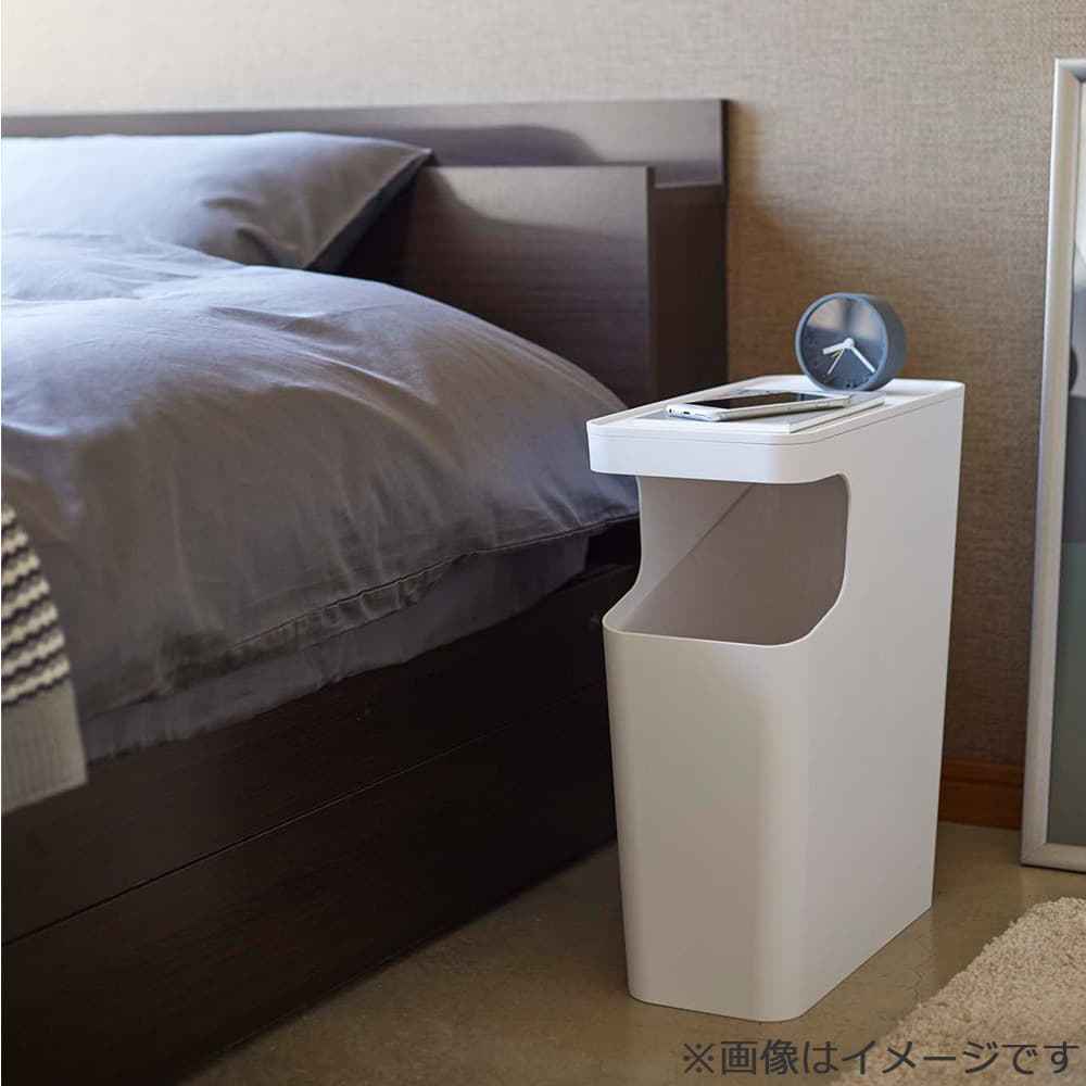 ダストボックス&サイドテーブル「タワー 3988」15L ホワイト ゴミ箱
