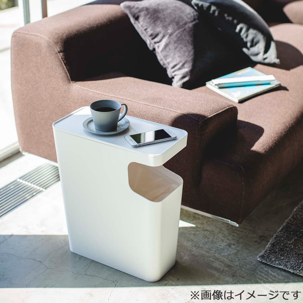 ダストボックス&サイドテーブル「タワー 3988」15L ホワイト ゴミ箱