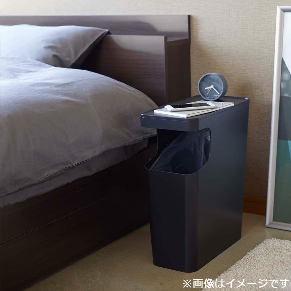 ダストボックス＆サイドテーブル「タワー 3989」15L ブラック ゴミ箱