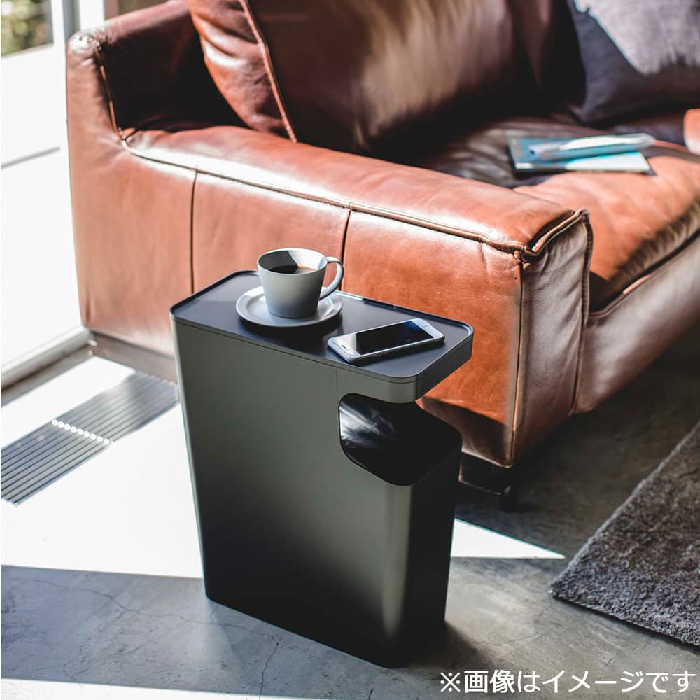 ダストボックス＆サイドテーブル「タワー 3989」15L ブラック ゴミ箱