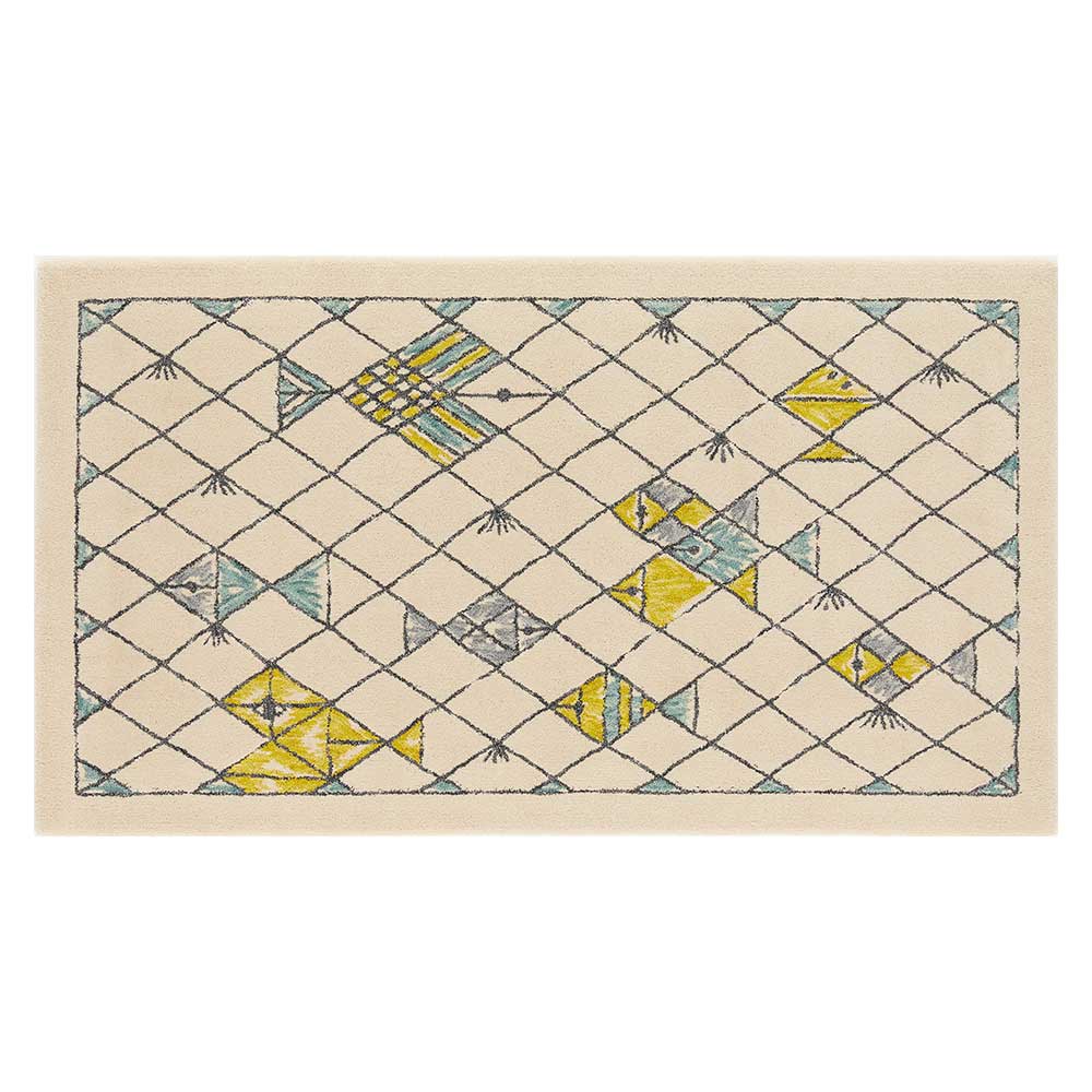 山形緞通　手刺緞通「happy ocean」Sサイズ (幅140x長さ78cm) 防炎【受注生産品】
