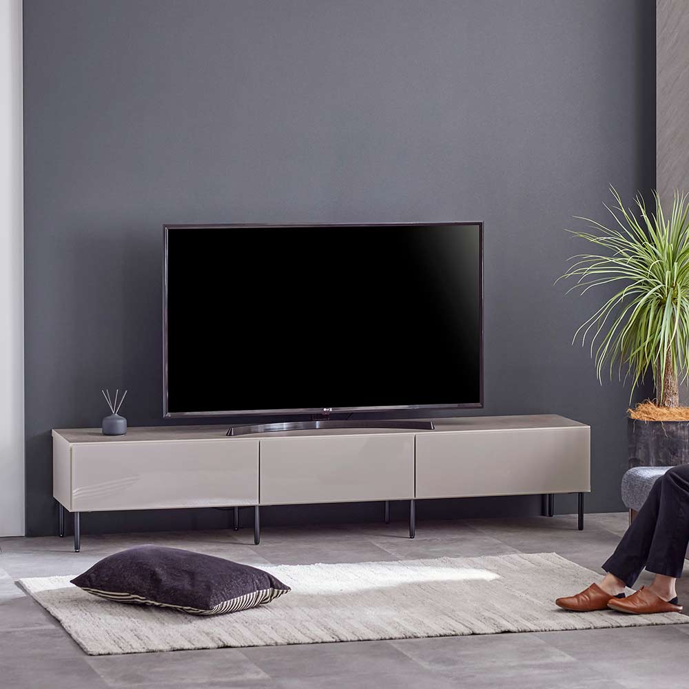 テレビボード「ハリス」GGY ガラスグレー色 全3サイズ(幅160cm・幅180cm・幅200cm)