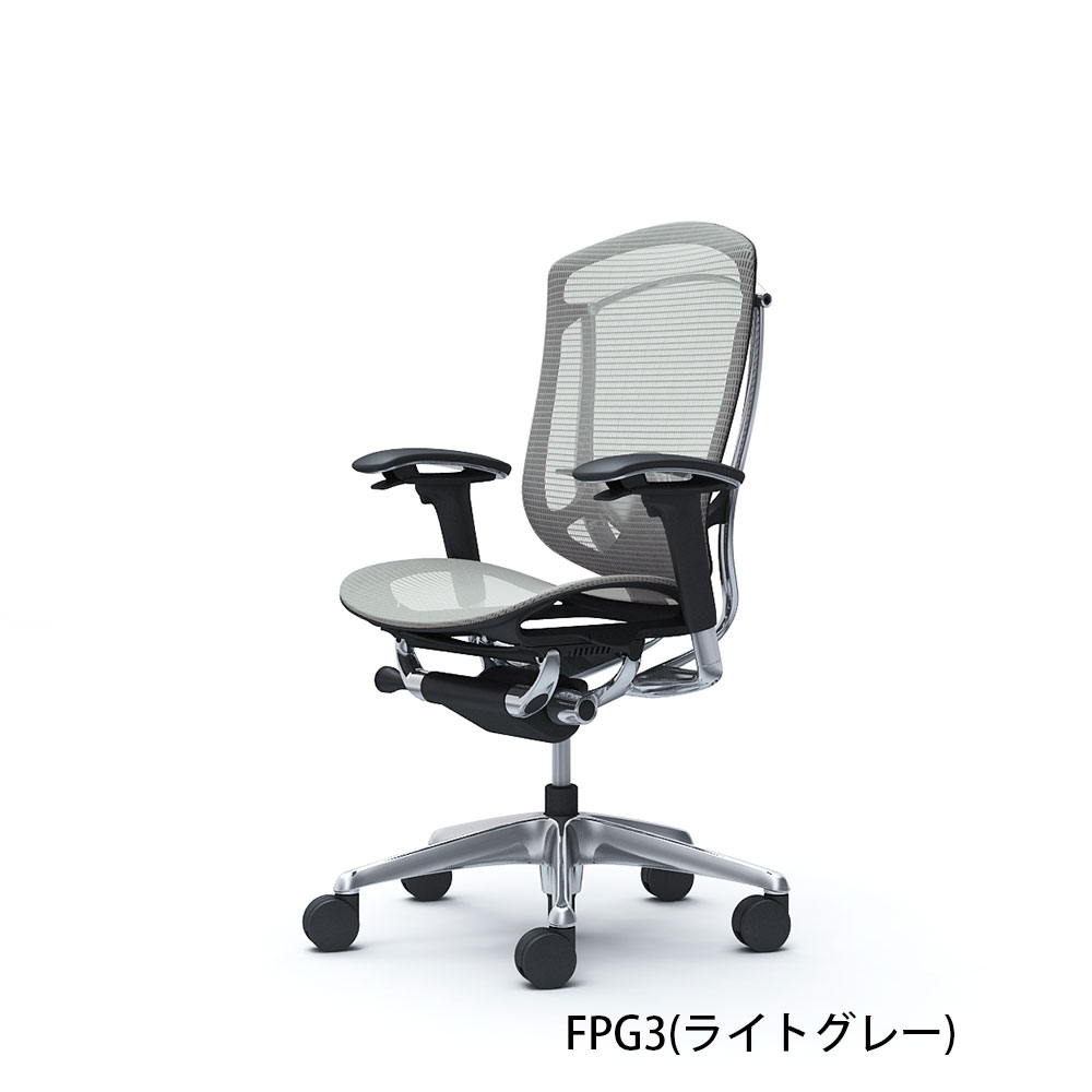 「コンテッサセコンダ」座面/メッシュ　フレーム/ポリッシュ　ボディーカラー/ブラック　ヘッドレスト無し　張地全13色　ランバーサポート有・無【受注生産品】okamura(オカムラ)