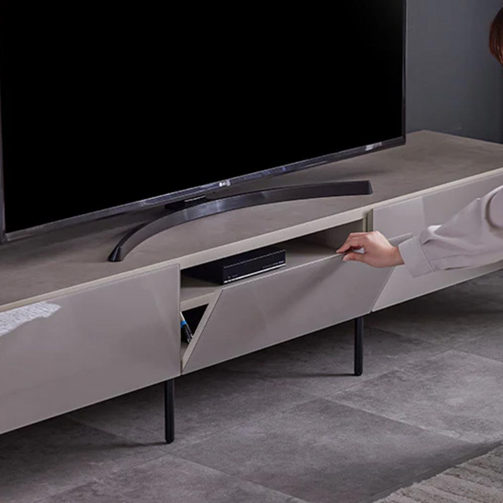 テレビボード「ハリス」GGY ガラスグレー色 全3サイズ（幅160cm・幅180cm・幅200cm）