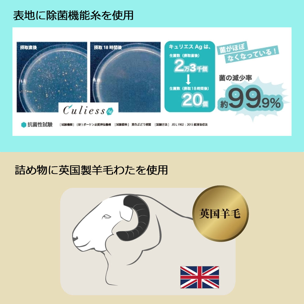 FranceBed（フランスベッド）ベッドパッド「らくピタLT DLXミディアムソフト」羊毛