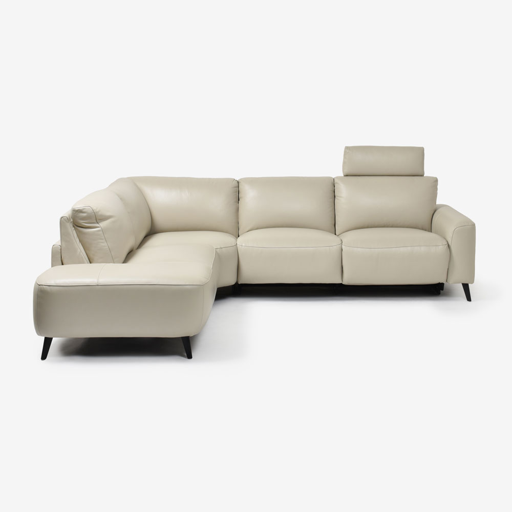 電動リクライニングコーナーソファ3点セット 向かって左カウチ「L/S Motion 77(エルエスモーション77)」幅275cm 革#J/S-041E オイスターグレー色
