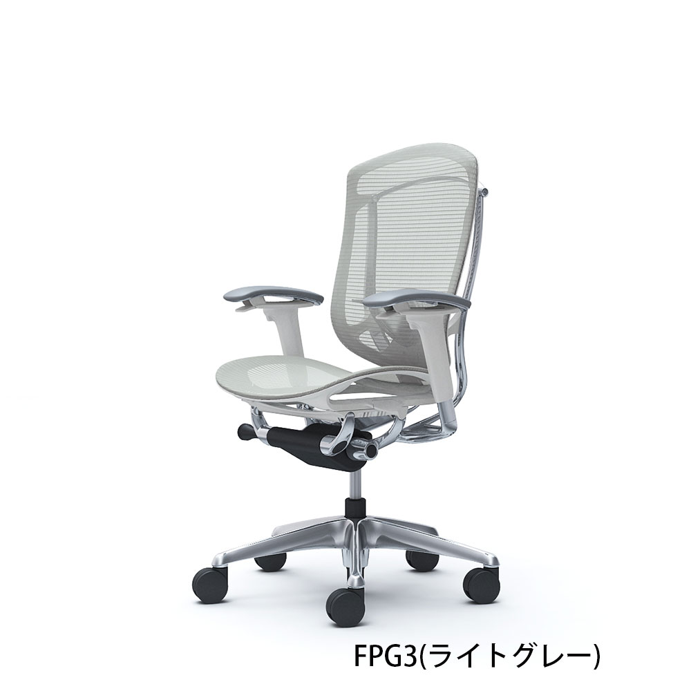 「コンテッサセコンダ」座面/メッシュ フレーム/ポリッシュ ボディーカラー/ホワイト ヘッドレスト無し 張地全13色 ランバーサポート有・無【受注生産品】okamura(オカムラ)