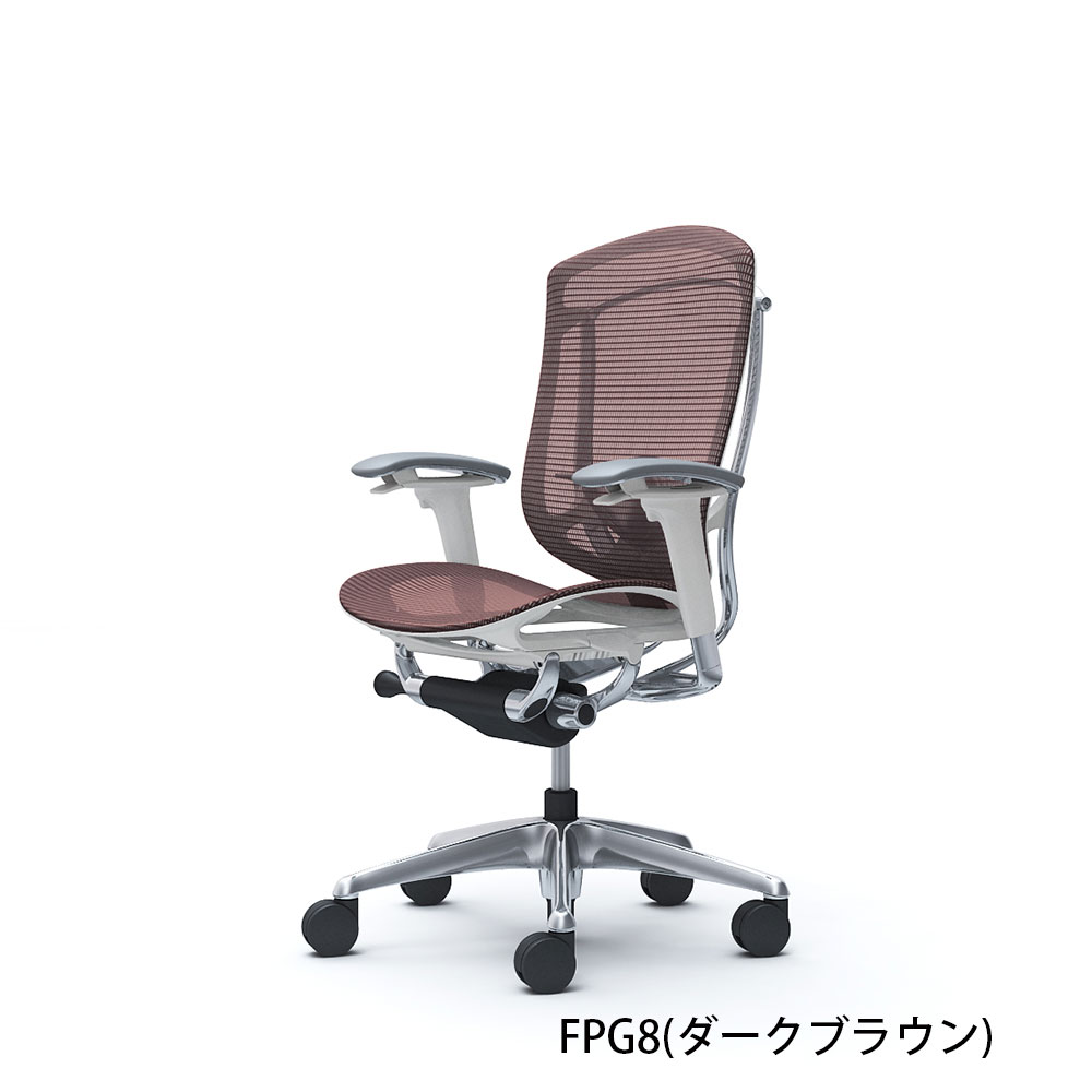 「コンテッサセコンダ」座面/メッシュ フレーム/ポリッシュ ボディーカラー/ホワイト ヘッドレスト無し 張地全13色 ランバーサポート有・無【受注生産品】okamura(オカムラ)