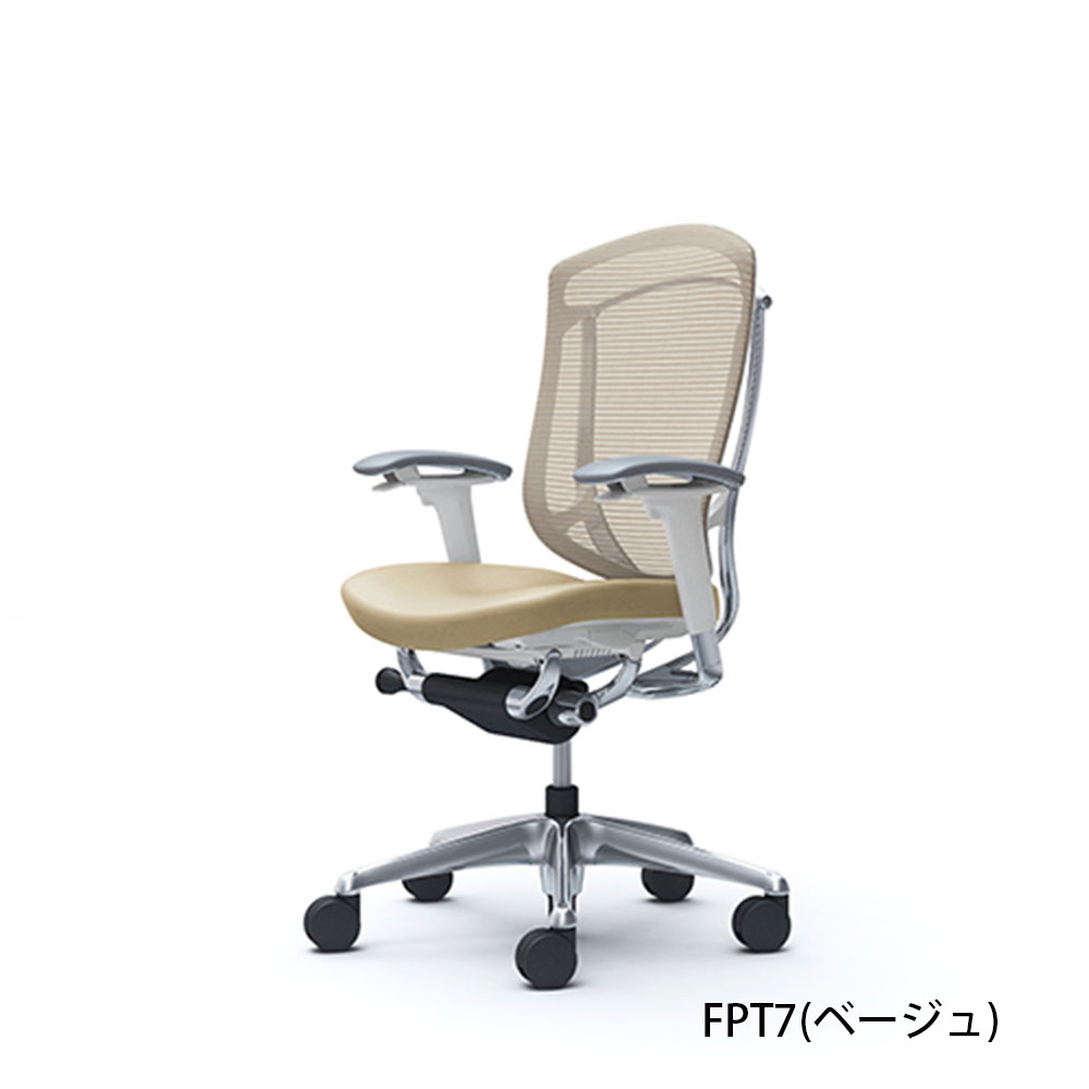 「コンテッサセコンダ」座面/クッション（革）フレーム/ポリッシュ ボディーカラー/ホワイト ヘッドレスト無し 張地全3色 ランバーサポート有・無【受注生産品】okamura(オカムラ)