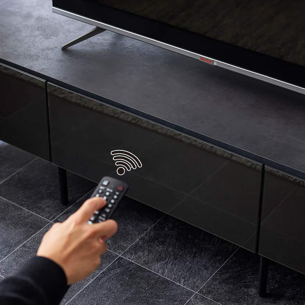 テレビボード「ハリス」GBK ガラスブラック色 全3サイズ(幅160cm・幅180cm・幅200cm)