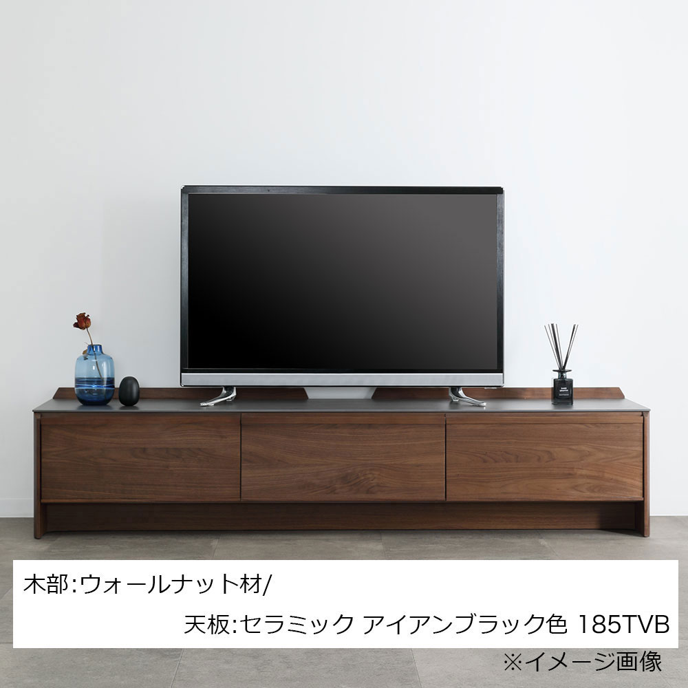 テレビボード「マルク」木部:ウォールナット材/天板:セラミック アイアンブラック色 全2サイズ(幅154.5/184.5cm)【オンラインショップ限定品】【セール対象品のため5%OFF】