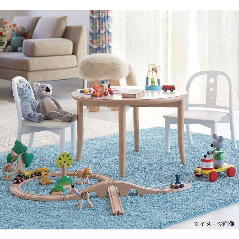 秋田木工 キッズチェア「101」木部ブナ材ナチュラル色 座PVCアイボリー色