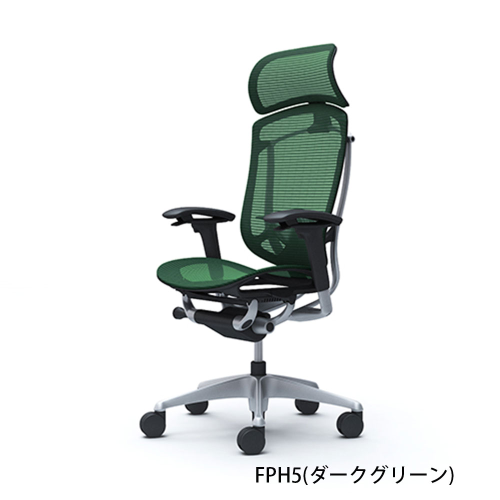 「コンテッサセコンダ」座面/メッシュ フレームカラー/シルバー ボディーカラー/ブラック 大型ヘッドレスト 張地全13色 ランバーサポート有・無【受注生産品】okamura(オカムラ)