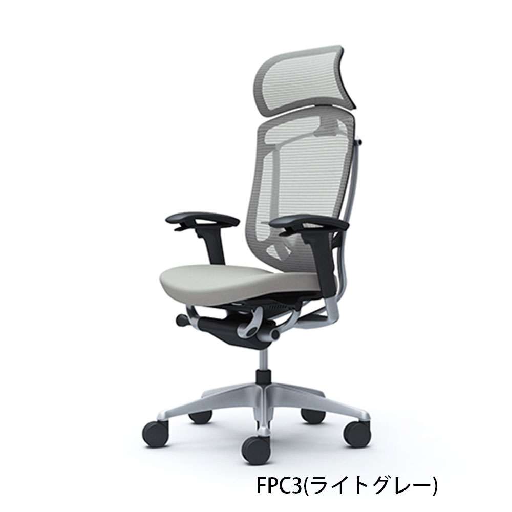 「コンテッサセコンダ」座面/クッション フレームカラー/シルバー ボディーカラー/ブラック 大型ヘッドレスト 張地全13色 ランバーサポート有・無【受注生産品】okamura(オカムラ)