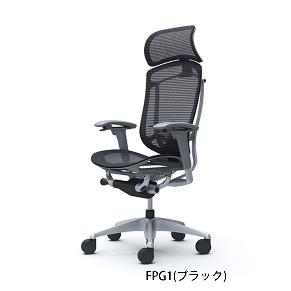 「コンテッサセコンダ」座面/メッシュ フレームカラー/シルバー ボディーカラー/グレー 大型ヘッドレスト 張地全13色 ランバーサポート有・無【受注生産品】okamura(オカムラ)