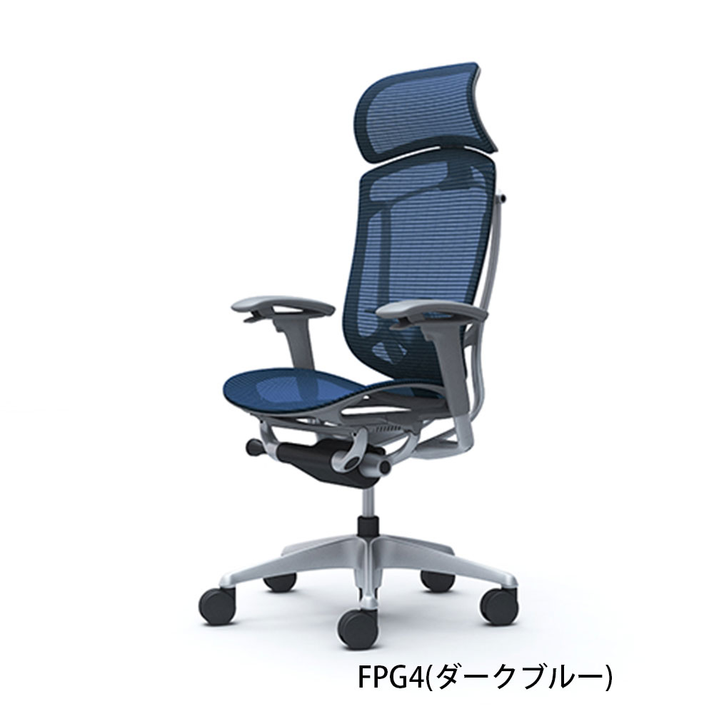 「コンテッサセコンダ」座面/メッシュ フレームカラー/シルバー ボディーカラー/グレー 大型ヘッドレスト 張地全13色 ランバーサポート有・無【受注生産品】okamura(オカムラ)