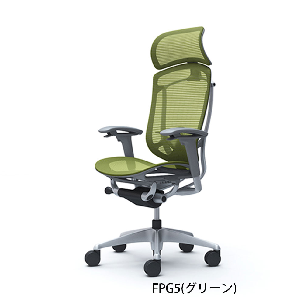「コンテッサセコンダ」座面/メッシュ フレームカラー/シルバー ボディーカラー/グレー 大型ヘッドレスト 張地全13色 ランバーサポート有・無【受注生産品】okamura(オカムラ)