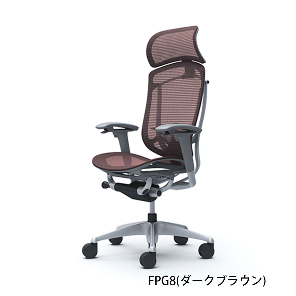 「コンテッサセコンダ」座面/メッシュ フレームカラー/シルバー ボディーカラー/グレー 大型ヘッドレスト 張地全13色 ランバーサポート有・無【受注生産品】okamura(オカムラ)