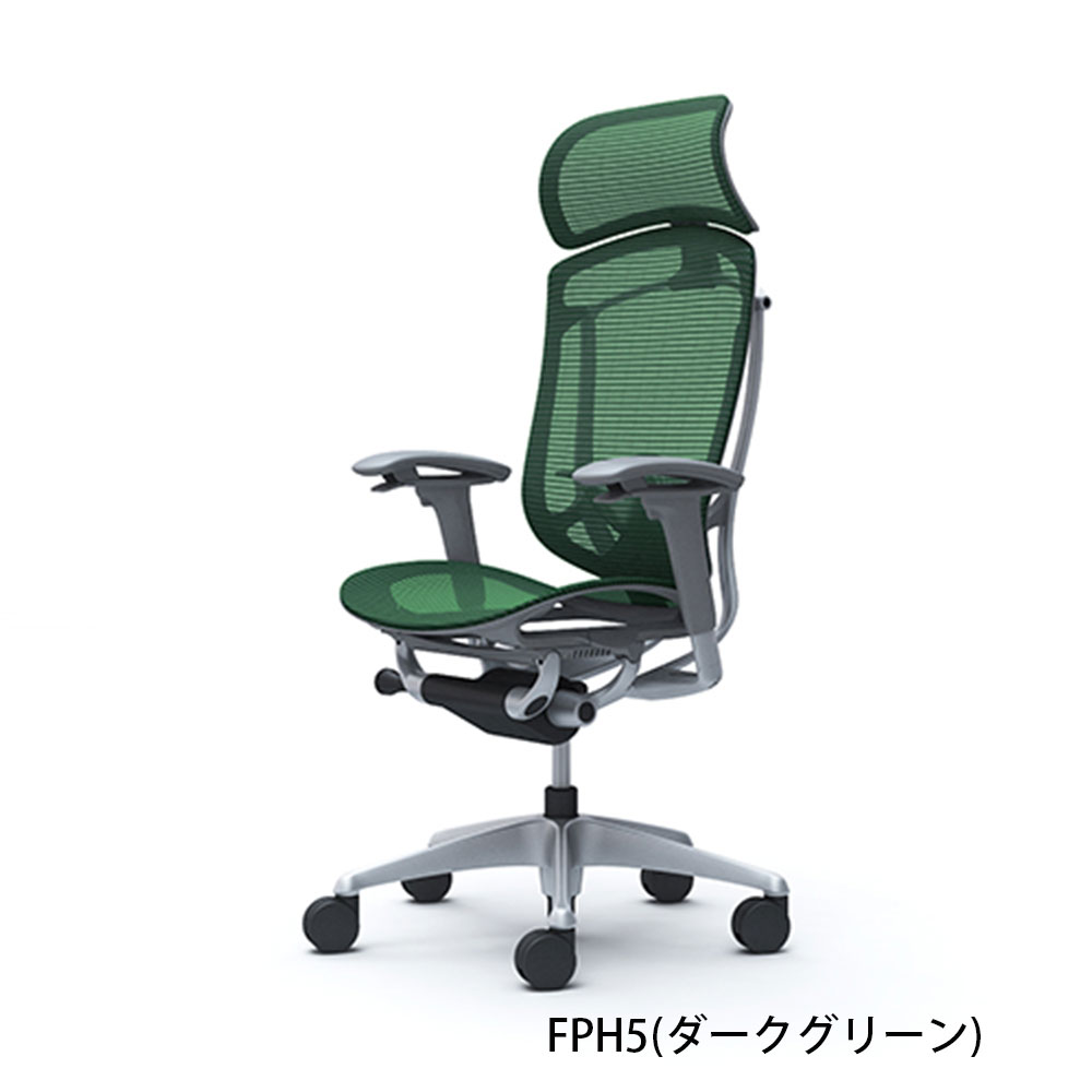 「コンテッサセコンダ」座面/メッシュ フレームカラー/シルバー ボディーカラー/グレー 大型ヘッドレスト 張地全13色 ランバーサポート有・無【受注生産品】okamura(オカムラ)