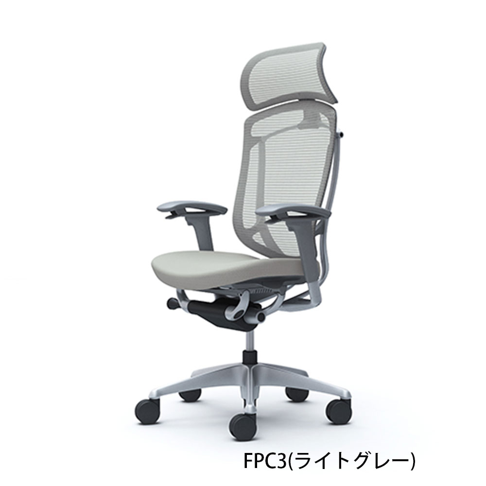 「コンテッサセコンダ」座面/クッション フレームカラー/シルバー ボディーカラー/グレー 大型ヘッドレスト 張地全13色 ランバーサポート有・無【受注生産品】okamura(オカムラ)