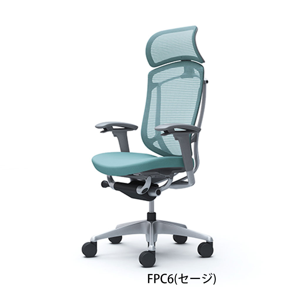 「コンテッサセコンダ」座面/クッション フレームカラー/シルバー ボディーカラー/グレー 大型ヘッドレスト 張地全13色 ランバーサポート有・無【受注生産品】okamura(オカムラ)