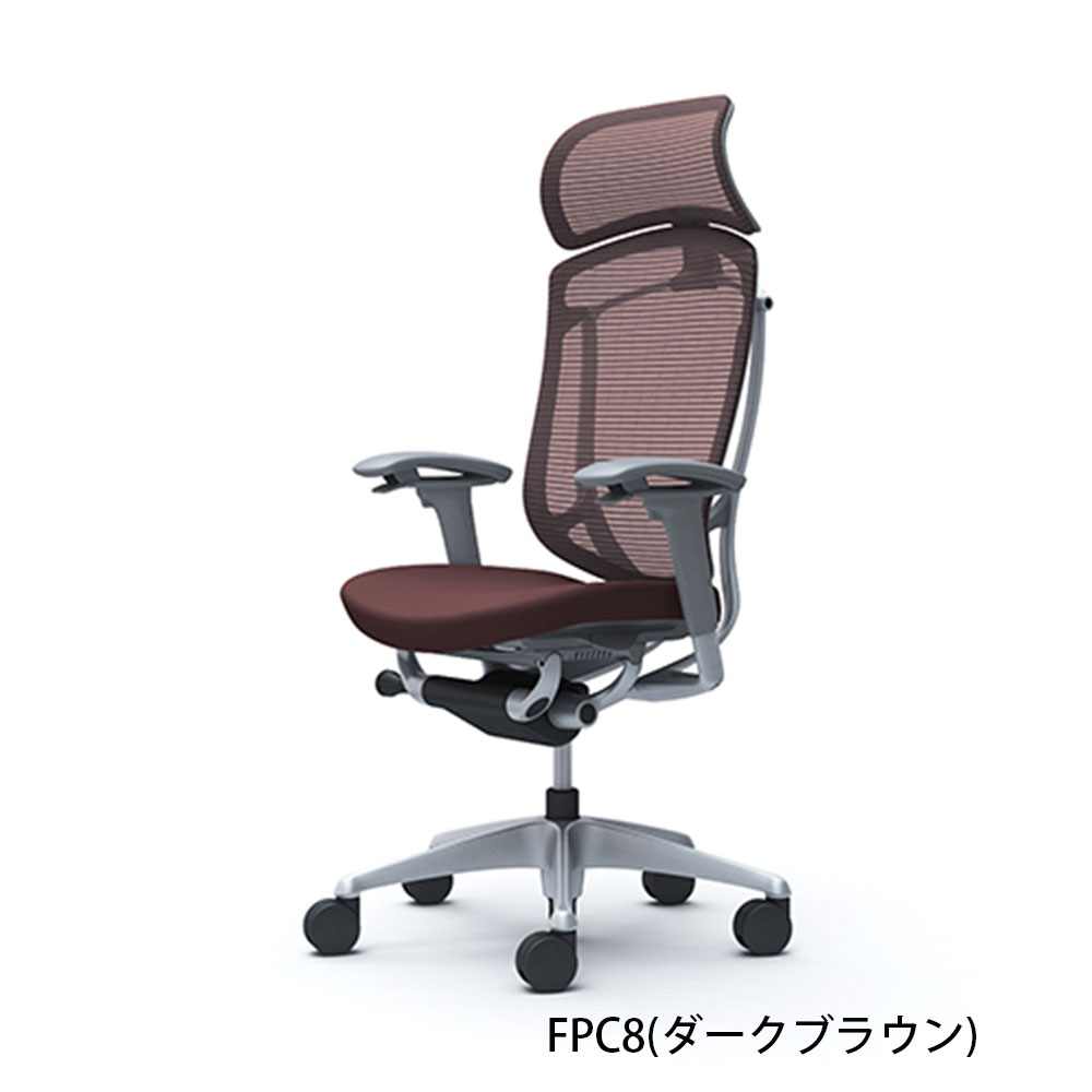 「コンテッサセコンダ」座面/クッション フレームカラー/シルバー ボディーカラー/グレー 大型ヘッドレスト 張地全13色 ランバーサポート有・無【受注生産品】okamura(オカムラ)