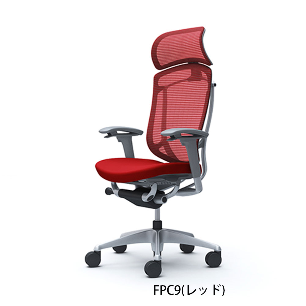 「コンテッサセコンダ」座面/クッション フレームカラー/シルバー ボディーカラー/グレー 大型ヘッドレスト 張地全13色 ランバーサポート有・無【受注生産品】okamura(オカムラ)