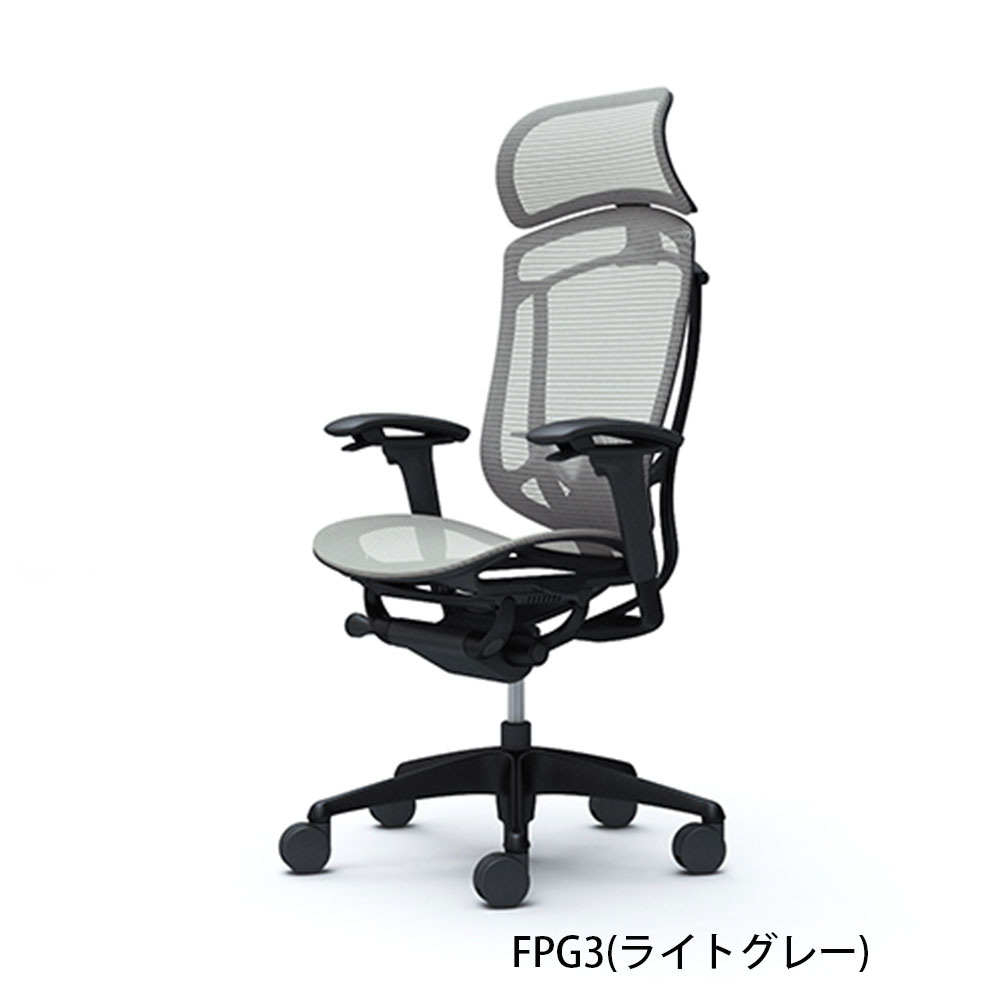 「コンテッサセコンダ」座面/メッシュ フレームカラー/ブラック ボディーカラー/ブラック 大型ヘッドレスト 張地全13色 ランバーサポート有・無【受注生産品】okamura(オカムラ)
