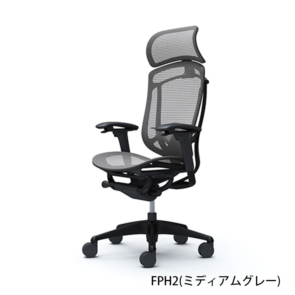 「コンテッサセコンダ」座面/メッシュ フレームカラー/ブラック ボディーカラー/ブラック 大型ヘッドレスト 張地全13色 ランバーサポート有・無【受注生産品】okamura(オカムラ)