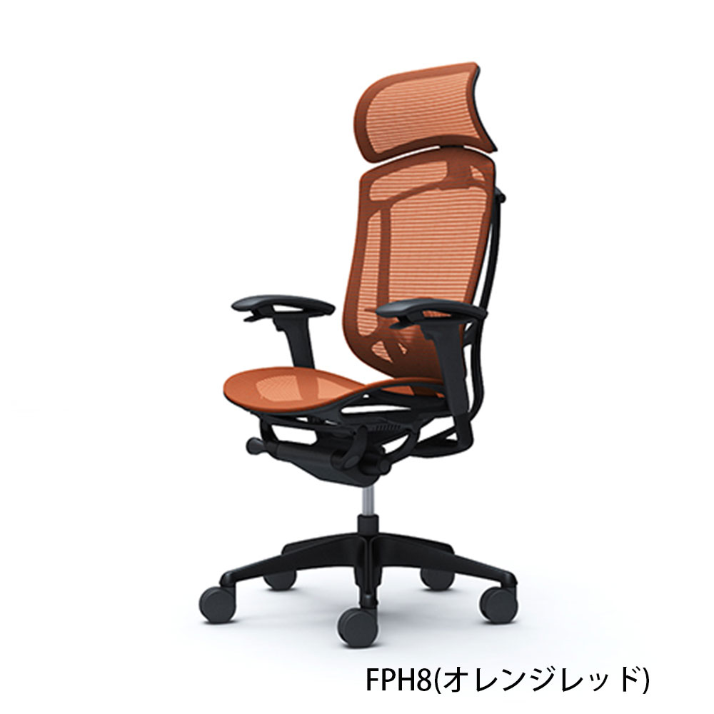 「コンテッサセコンダ」座面/メッシュ フレームカラー/ブラック ボディーカラー/ブラック 大型ヘッドレスト 張地全13色 ランバーサポート有・無【受注生産品】okamura(オカムラ)