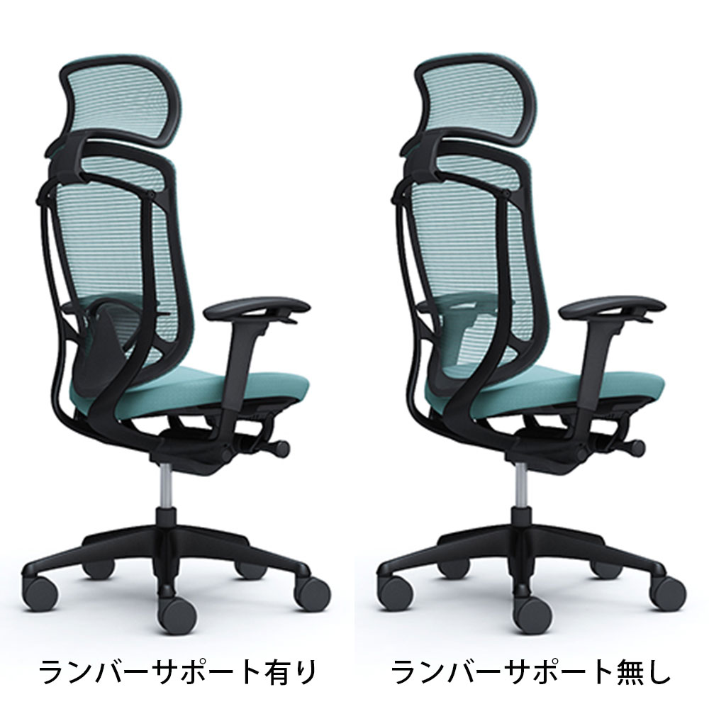 「コンテッサセコンダ」座面/クッション フレームカラー/ブラック ボディーカラー/ブラック 大型ヘッドレスト 張地全13色 ランバーサポート有・無【受注生産品】okamura(オカムラ)