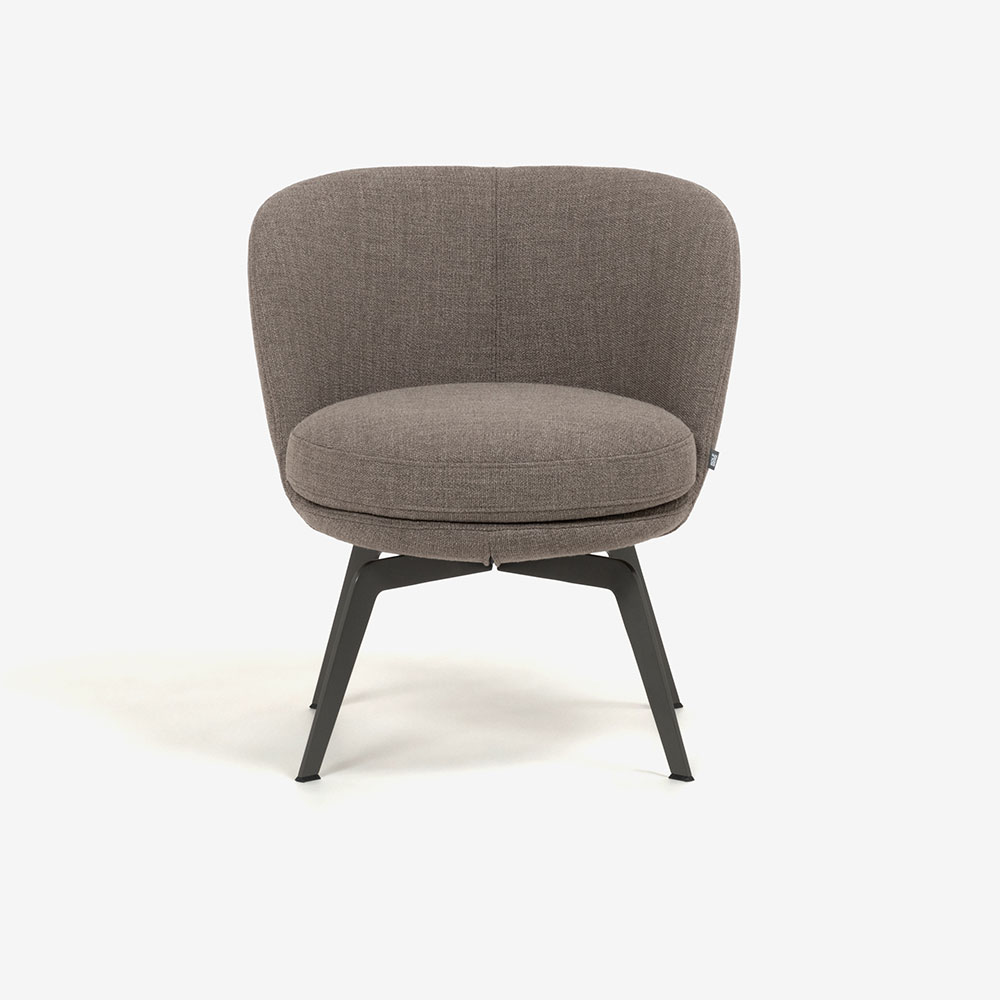 ROLF BENZ(ロルフベンツ)ラウンジチェア「562」回転式 幅63cm 布#18.124 クオーツグレー色 / 脚グレー色