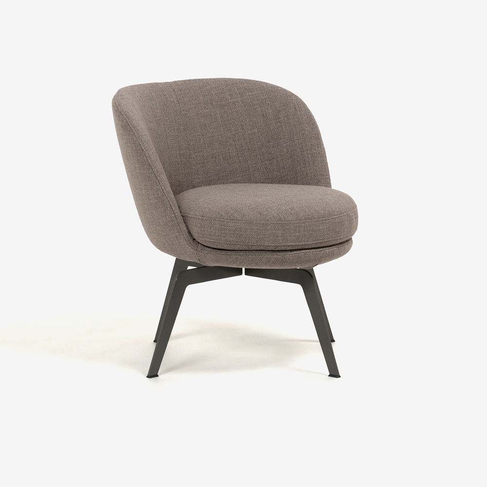 ROLF BENZ(ロルフベンツ)ラウンジチェア「562」回転式 幅63cm 布#18.124 クオーツグレー色 / 脚グレー色