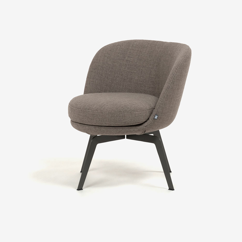ROLF BENZ(ロルフベンツ)ラウンジチェア「562」回転式 幅63cm 布#18.124 クオーツグレー色 / 脚グレー色
