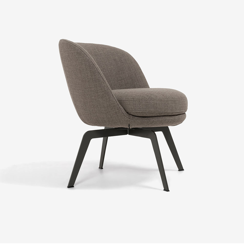 ROLF BENZ(ロルフベンツ)ラウンジチェア「562」回転式 幅63cm 布#18.124 クオーツグレー色 / 脚グレー色