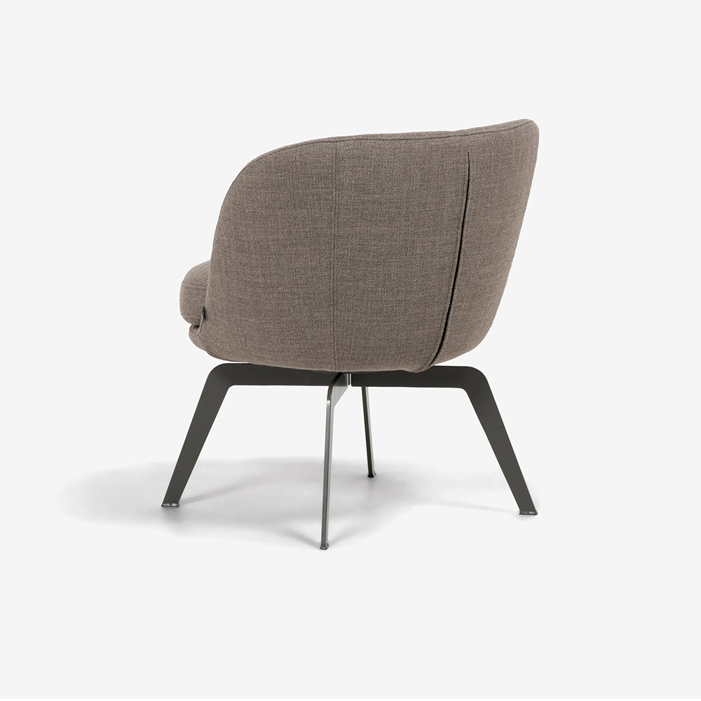 ROLF BENZ(ロルフベンツ)ラウンジチェア「562」回転式 幅63cm 布#18.124 クオーツグレー色 / 脚グレー色