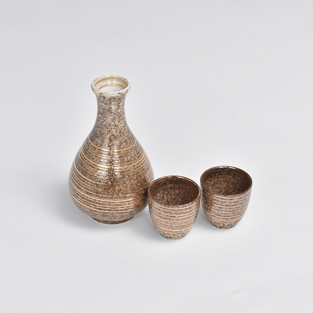 半酒器セット 雅刷毛 金 木箱入り【オンラインショップ限定品】