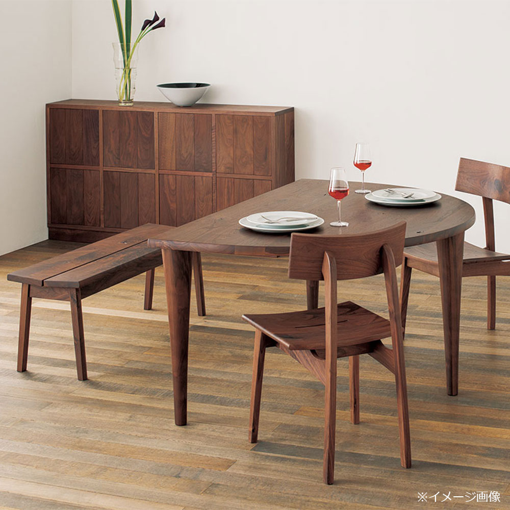 飛騨産業 ベンチ「森のことばWalnut SW661」幅119cm ウォールナット材（節入り）WA色【受注生産品】