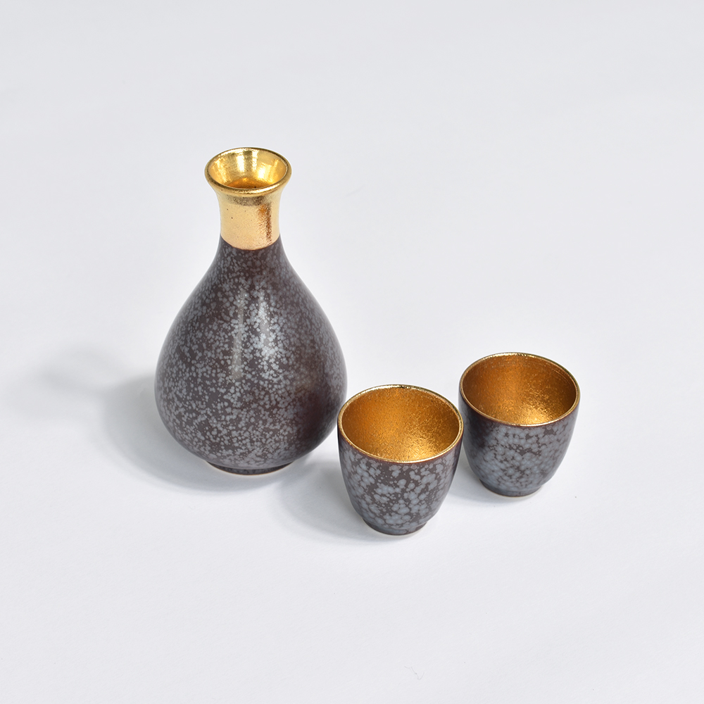 半酒器セット 結晶掛分金塗 木箱入り【オンラインショップ限定品】