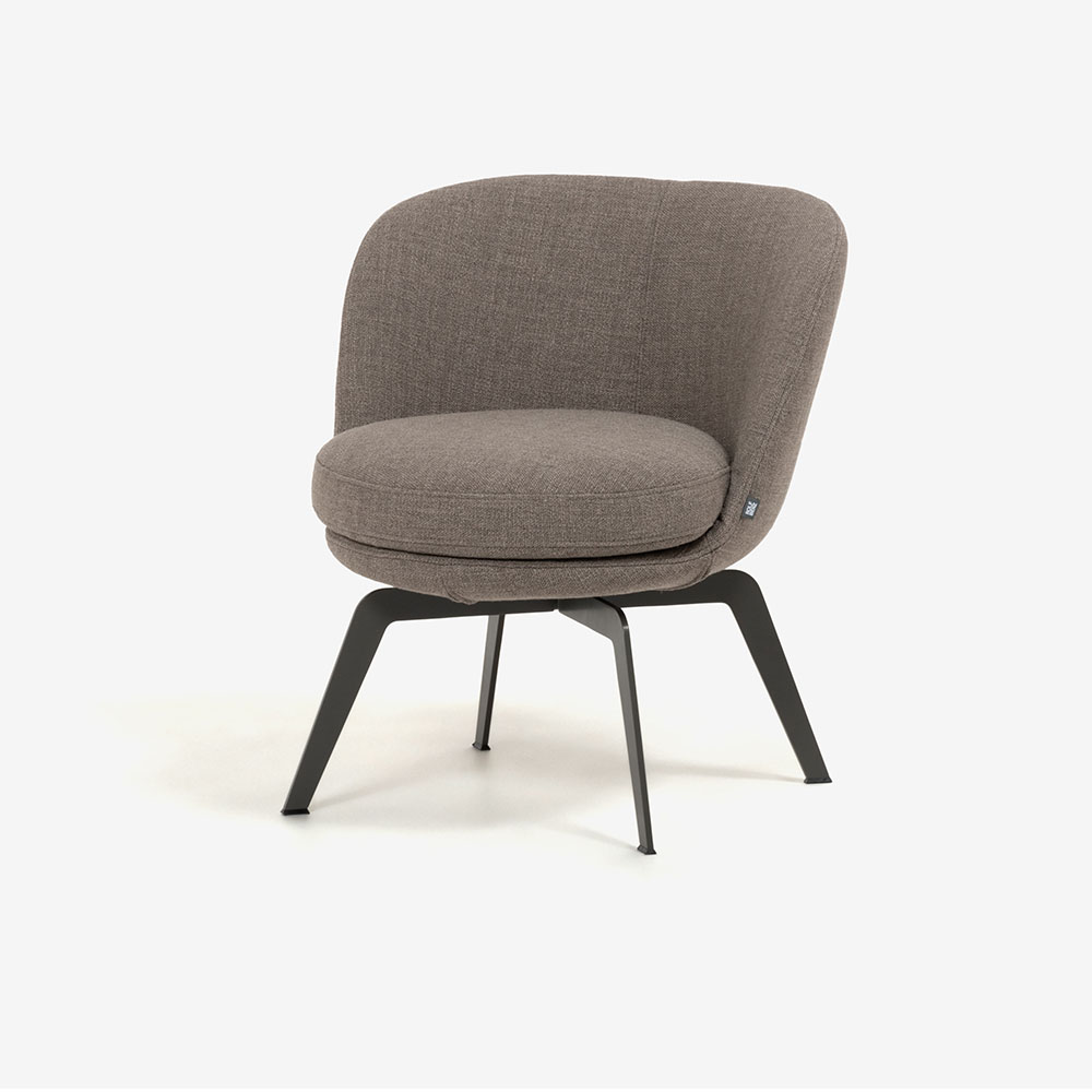 ROLF BENZ（ロルフベンツ）ラウンジチェア「562」回転式 幅63cm 布＃18.124 クオーツグレー色 / 脚グレー色