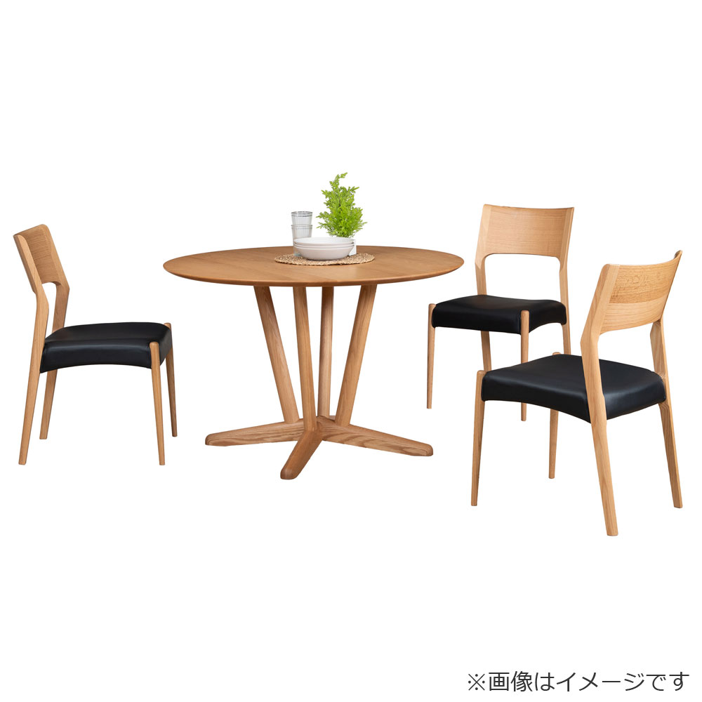 ダイニングテーブル「YUME3」円形 直径110cm オーク材NA色