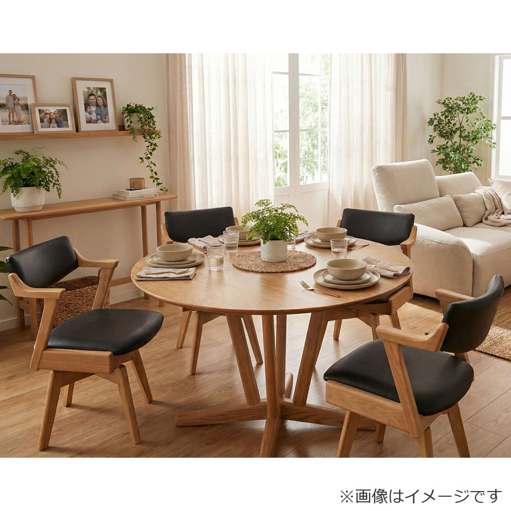 ダイニングテーブル「YUME3」円形 直径110cm オーク材NA色