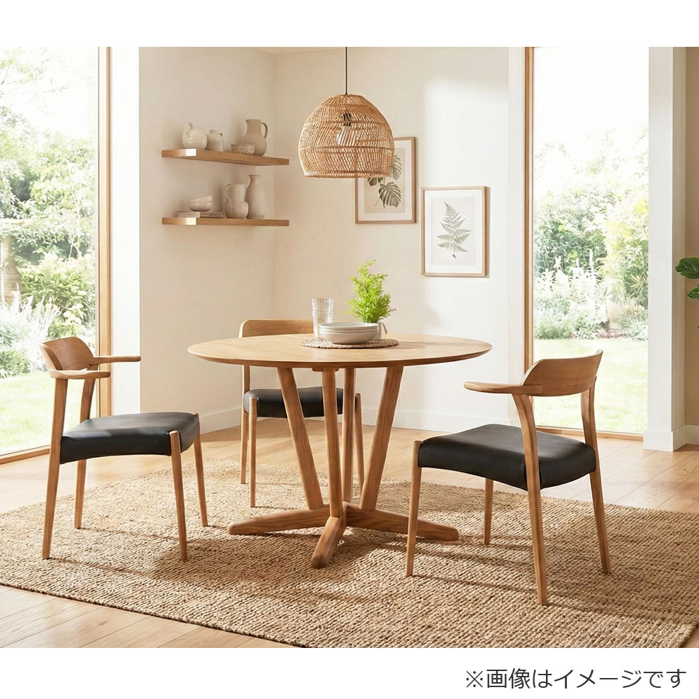 ダイニングテーブル「YUME3」円形 直径110cm オーク材NA色