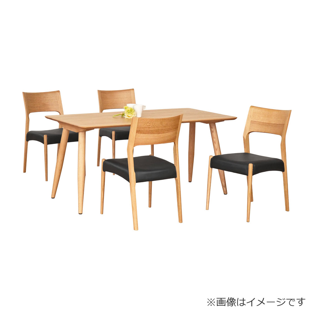 ダイニングテーブル「YUME3」4本脚 面形状V面 オーク材NA色 全3サイズ