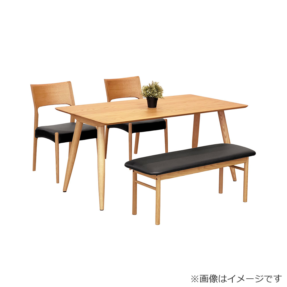 ダイニングテーブル「YUME3」4本脚 面形状V面 オーク材NA色 全3サイズ