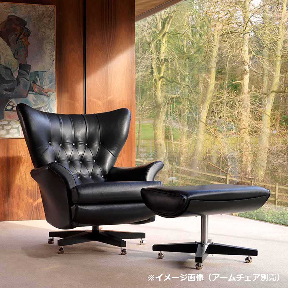 スツール「SIXTY TWO 6251」キャスター付 革ブラック【次回入荷未定】