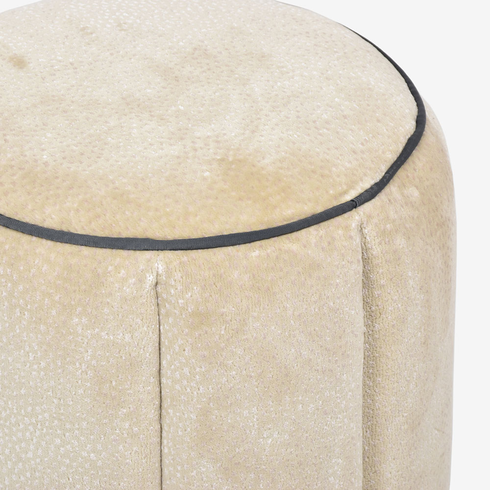 DURESTA(デュレスタ)スツール「Cumulo クムロ 小」幅38cmマル 高さ48cm 布#Saks Pearl