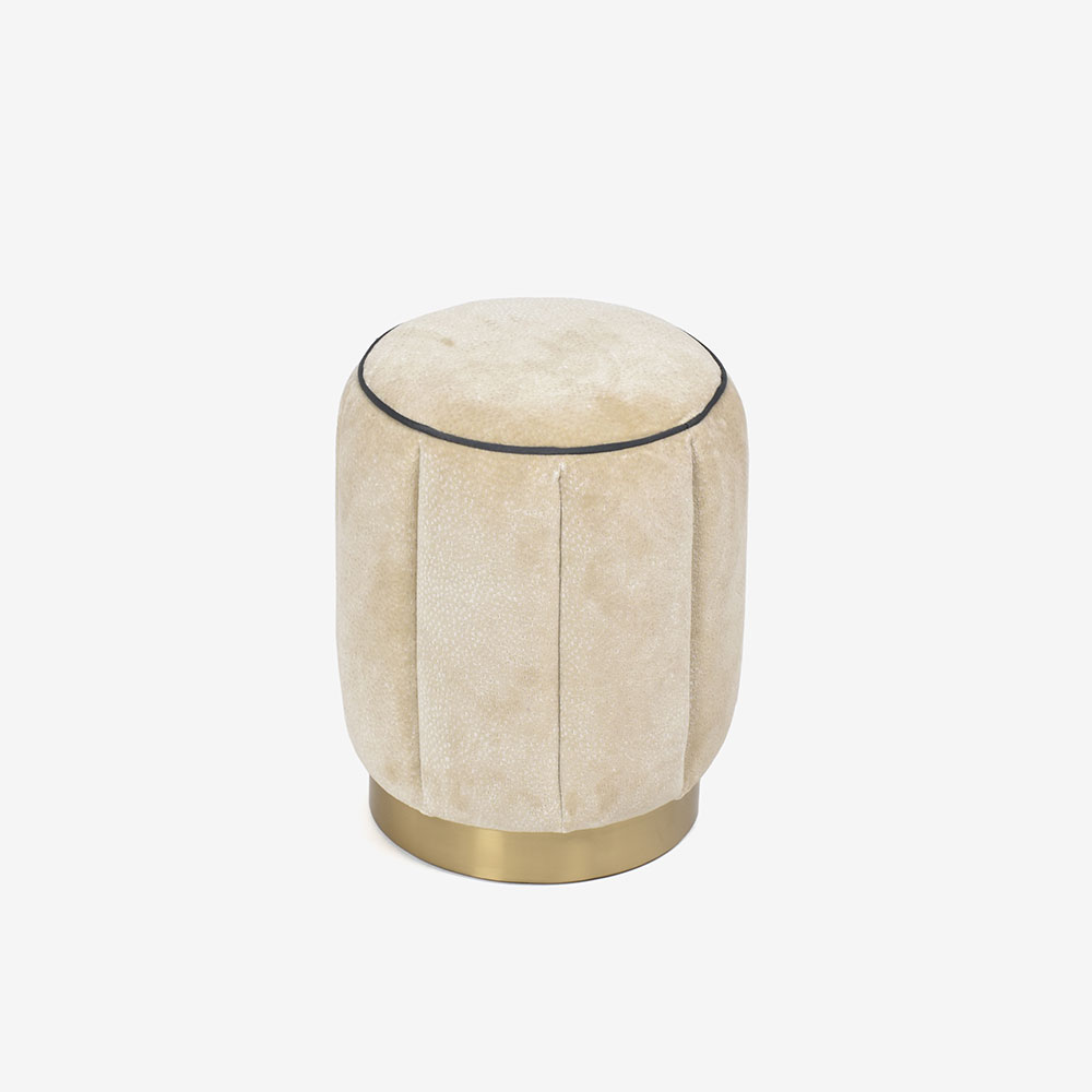 DURESTA(デュレスタ)スツール「Cumulo クムロ 小」幅38cmマル 高さ48cm 布#Saks Pearl