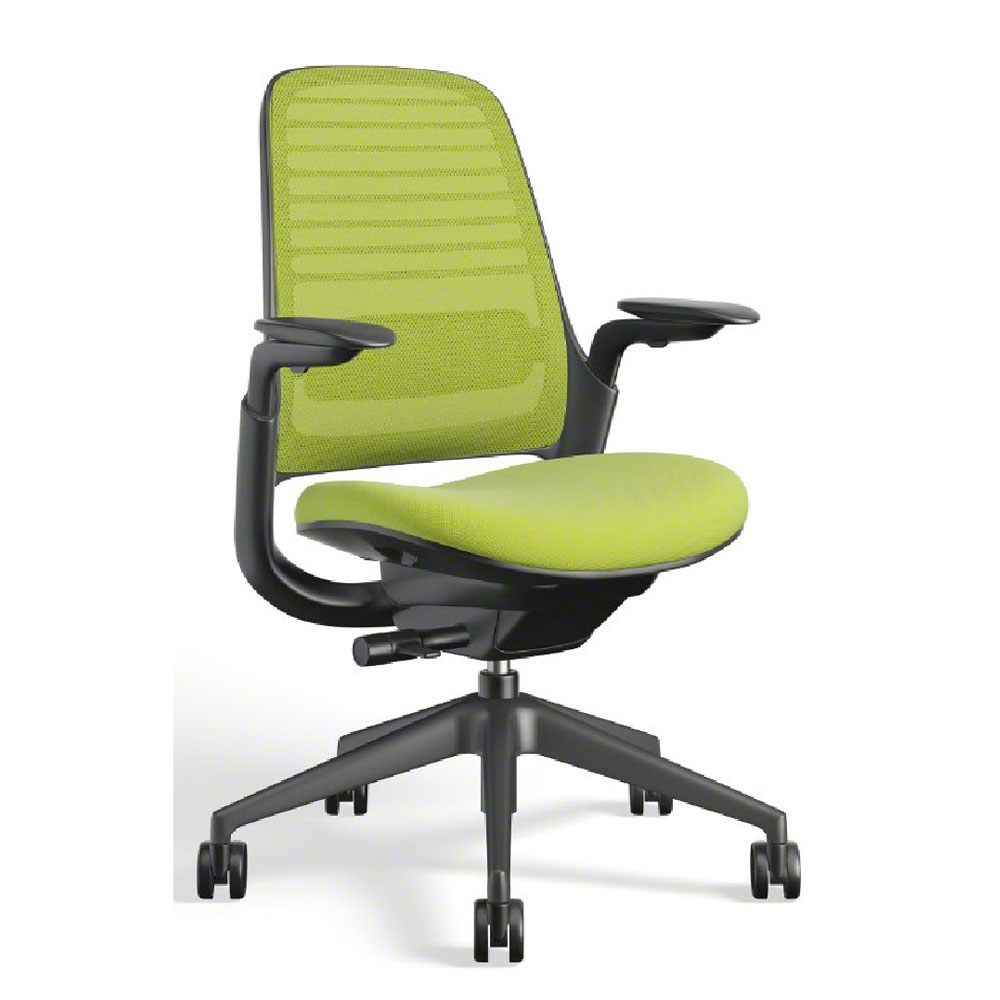 Steelcase(スチールケース)デスクチェア「シリーズ1」ブラックフレーム 座ワサビ