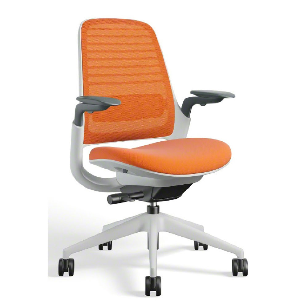 Steelcase(スチールケース)デスクチェア「シリーズ1」フレームシーガル 座タンジェリン